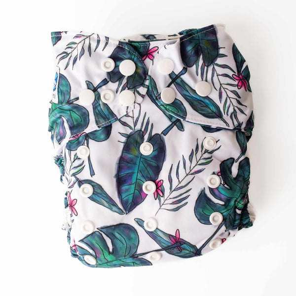 Ultimate Wipeable Cloth Nappy (Core) | Jungle Fern
