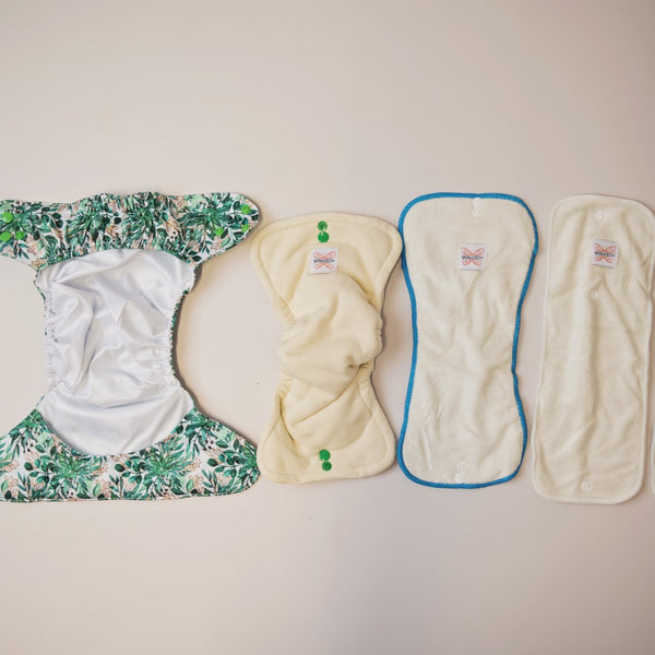 Ultimate Wipeable Cloth Nappy (Core) | Jungle Fern