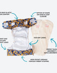 Beginner Reusable Cloth Nappy Set (w/Pod) | Akoi There