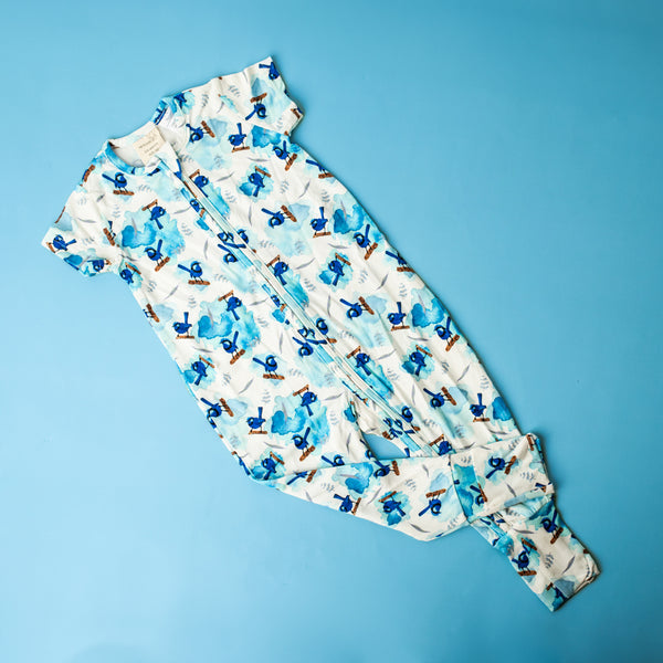 Bamboo Romper (Bootysuit) V3.0 | Raining Wren (Short Sleeve)
