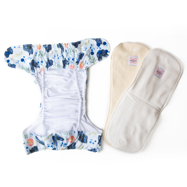 Classic Reusable Cloth Nappy 1.0 | Alcmena Flora - Monarch