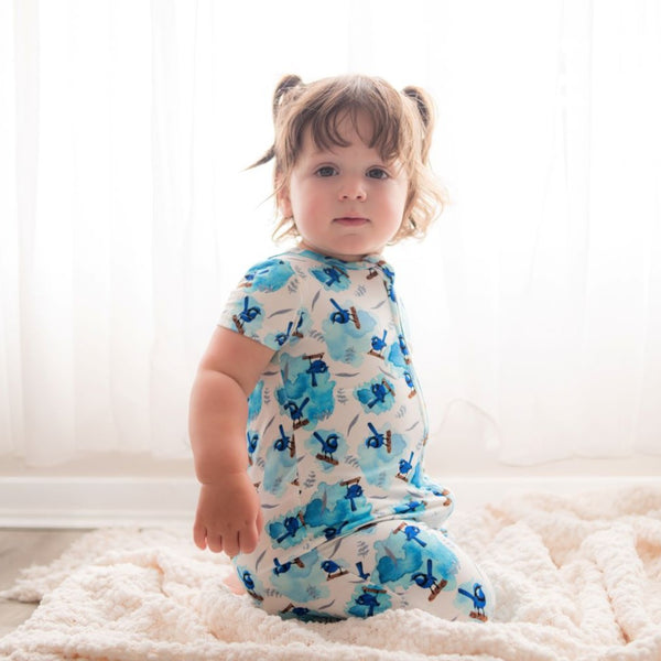 Bamboo Romper (Bootysuit) V3.0 | Raining Wren (Short Sleeve)