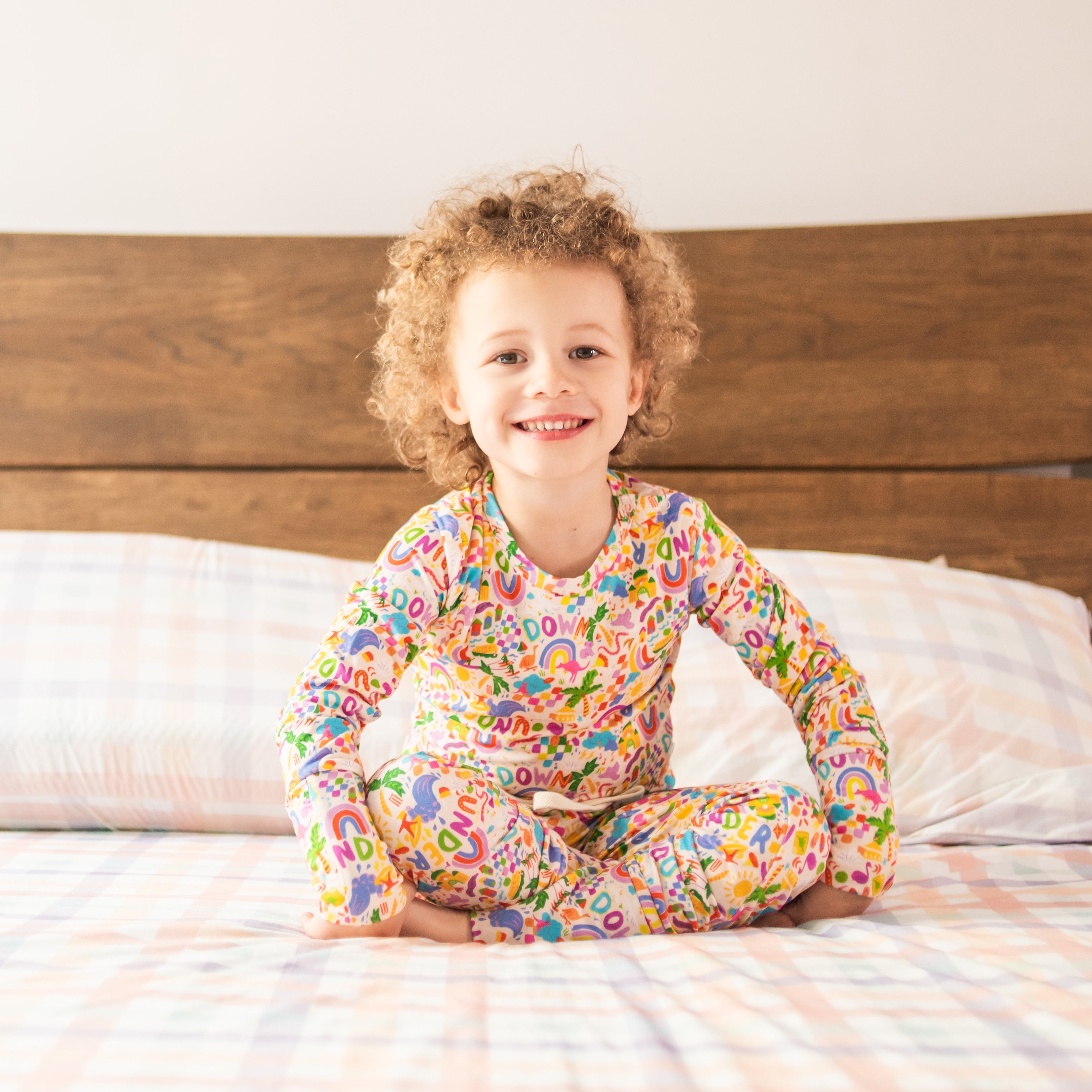 Kids Bamboo Pyjamas | Down Under (Cream)