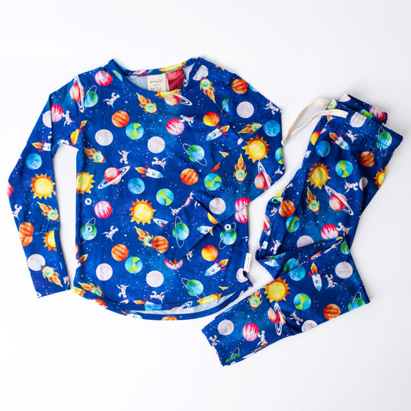 Kids Bamboo Pyjamas - Blast Off (Sz 5-6)