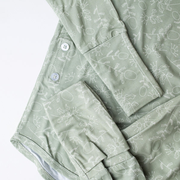 Kids Bamboo Pyjamas - Sage Dreams (Sz 5-8)