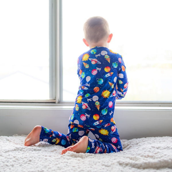 Kids Bamboo Pyjamas - Blast Off (Sz 5-6)
