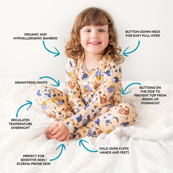 Kids Bamboo Pyjamas - Blast Off (Sz 5-6)