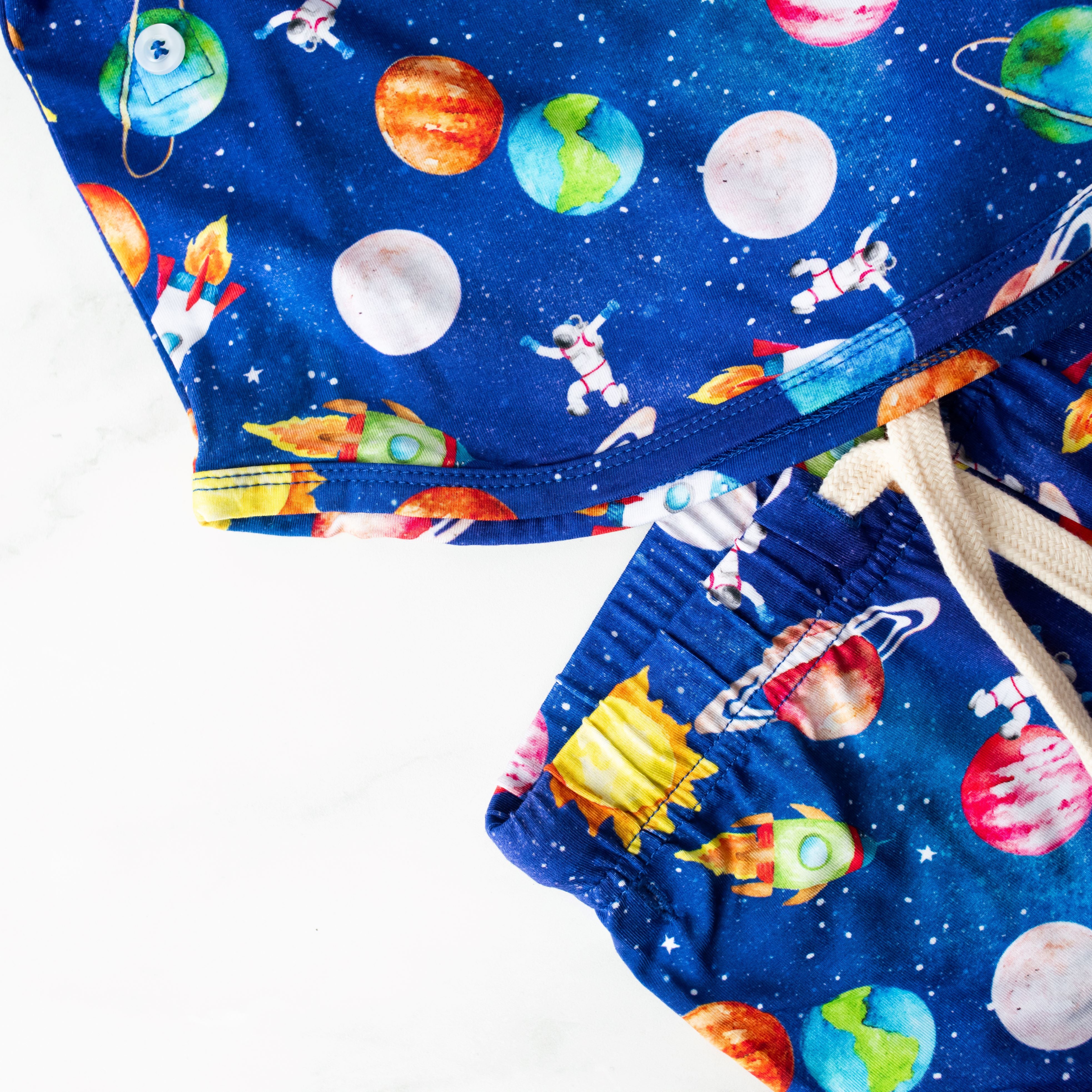 Kids Bamboo Pyjamas - Blast Off (Sz 5-6)