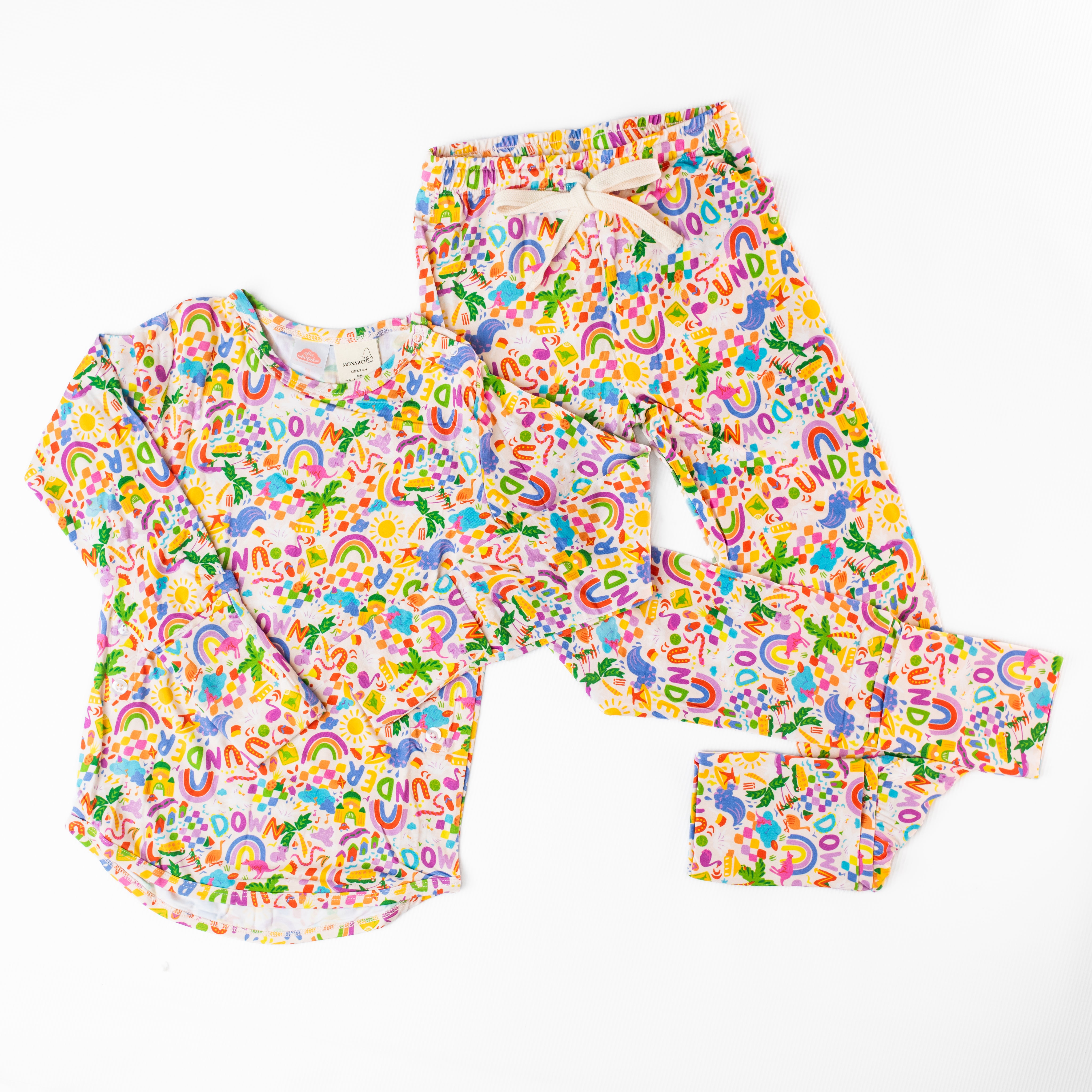 Kids Bamboo Pyjamas | Down Under (Cream)