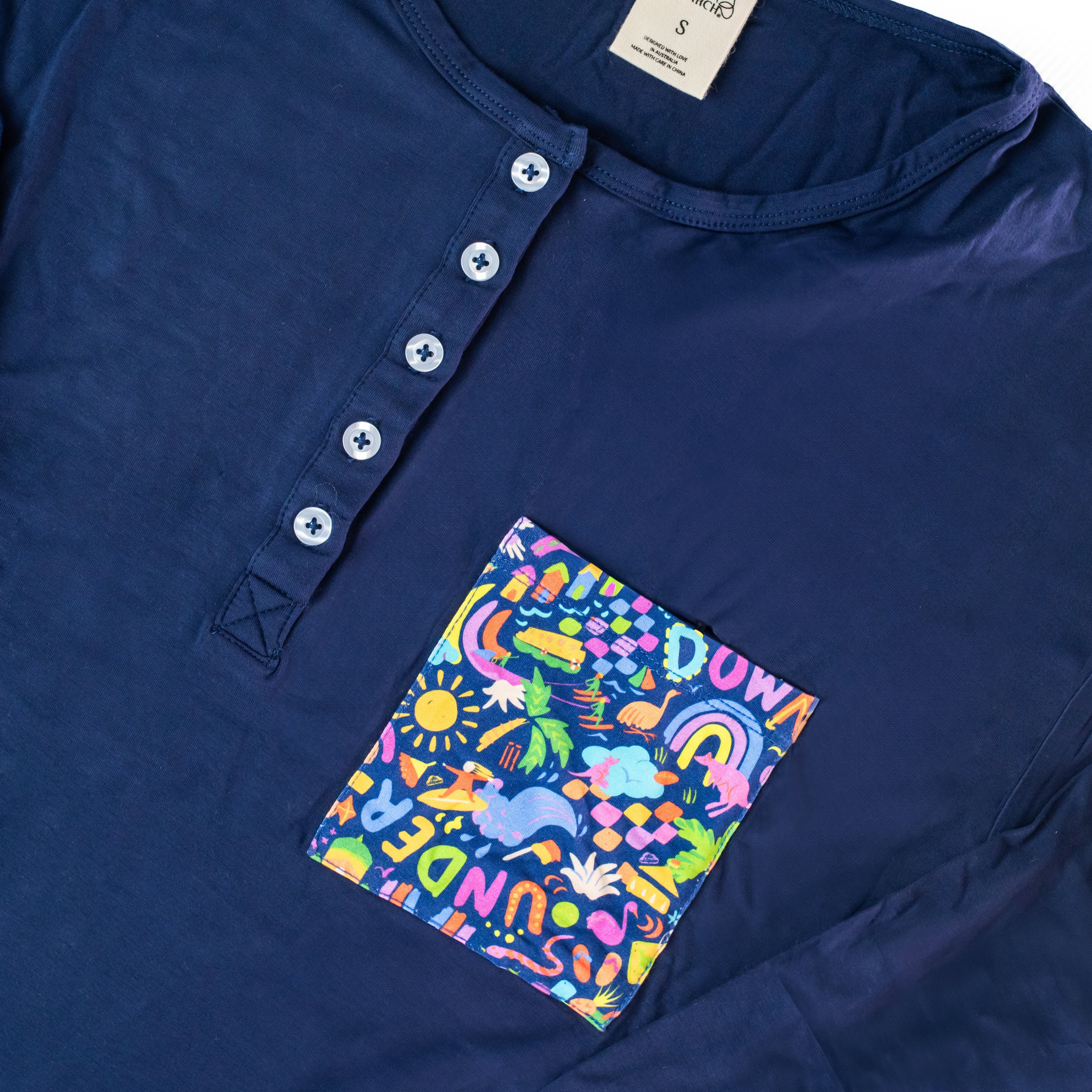 Adults Bamboo Pyjamas | Down Under (Navy)