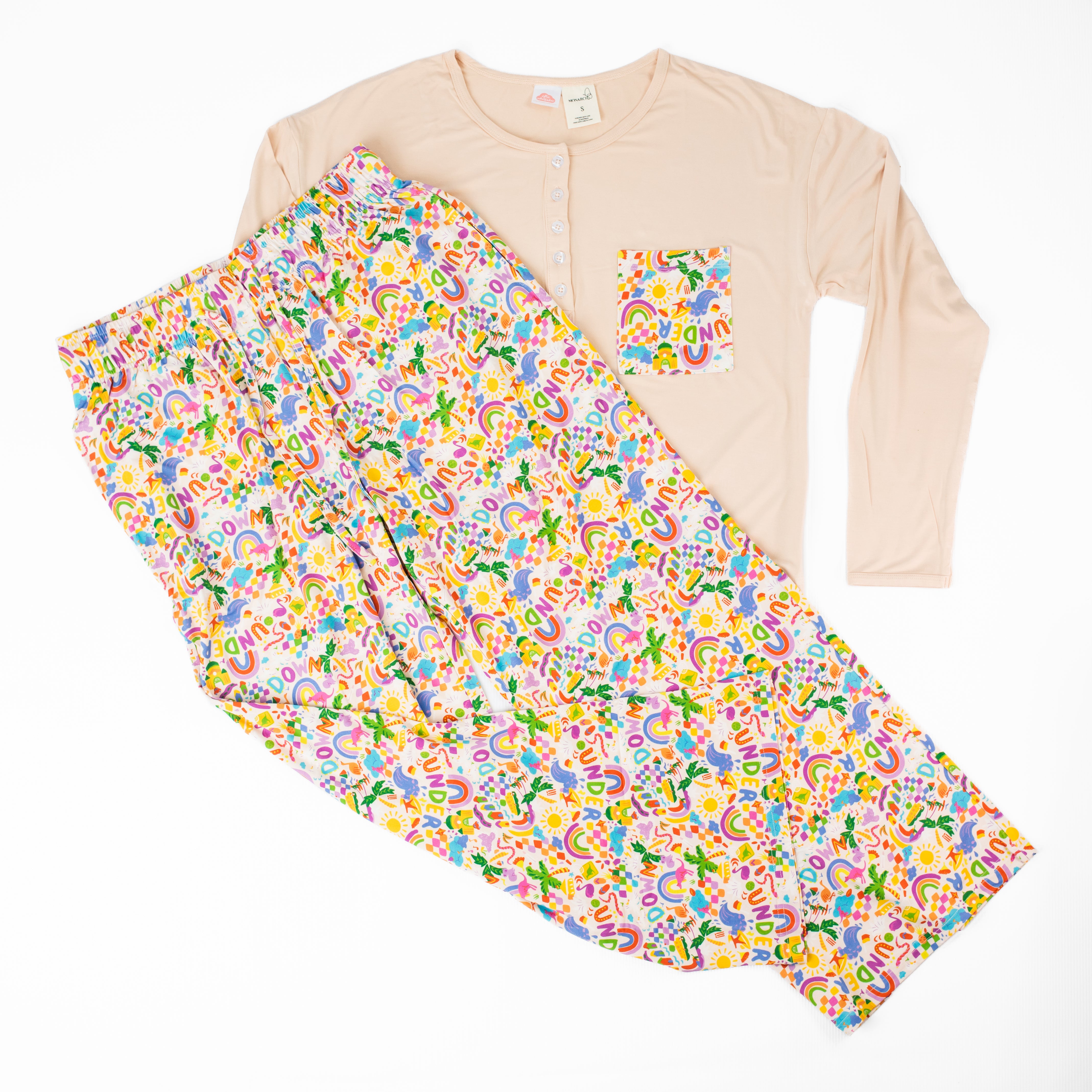 Adults Bamboo Pyjamas | Down Under (Cream)