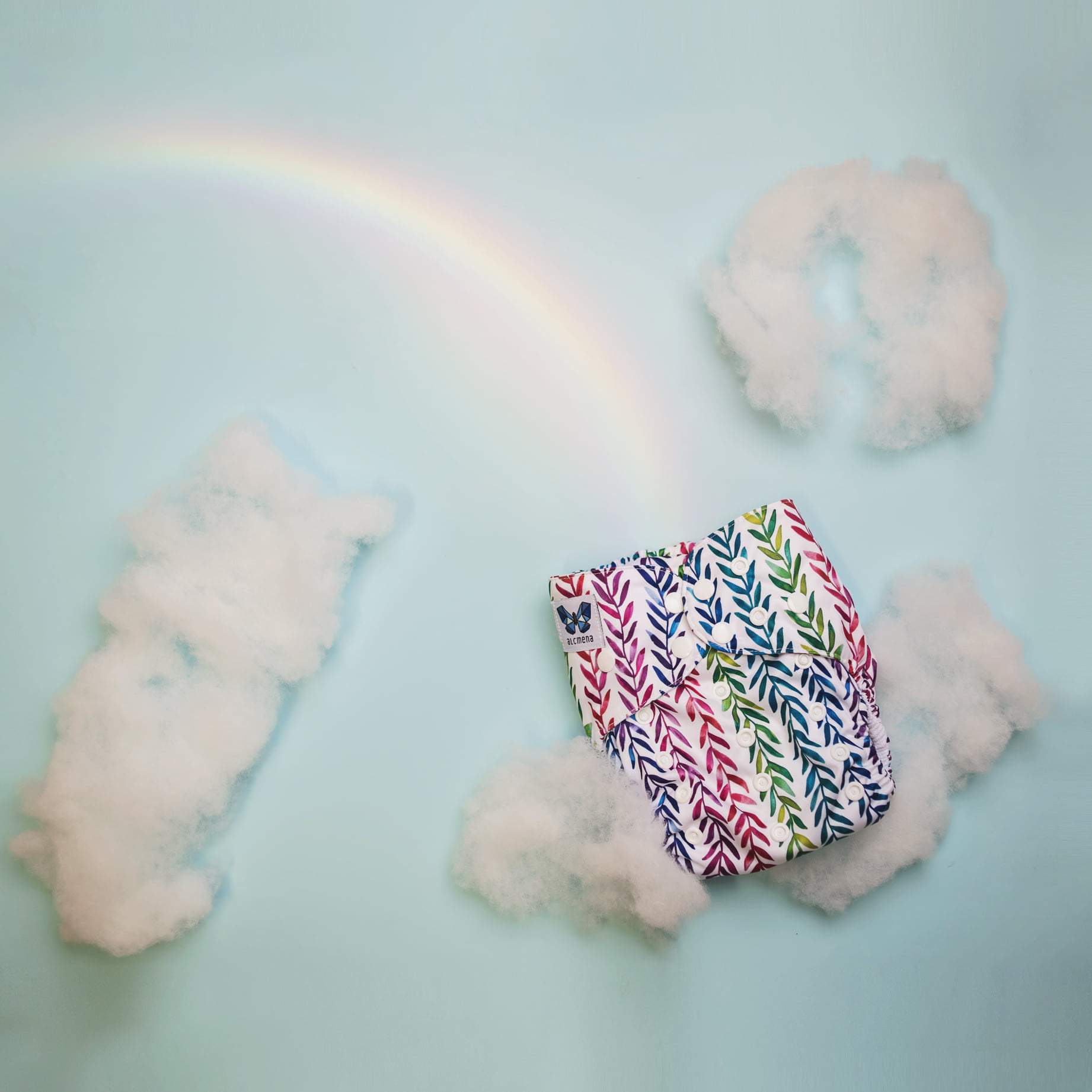 Alcmena | V1.5 Reusable Pocket Nappy | Rainbow Realm - Monarch
