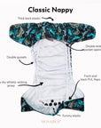 Classic Reusable Cloth Nappy 2.0 | Disco Bears - Monarch