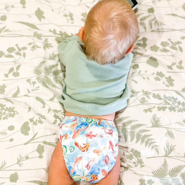 Ultimate Wipeable Cloth Nappy | Feeling Koi - Monarch