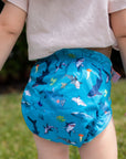 V2 Hybrid Fitted Nappy Cover | Feeding Frenzy - Monarch