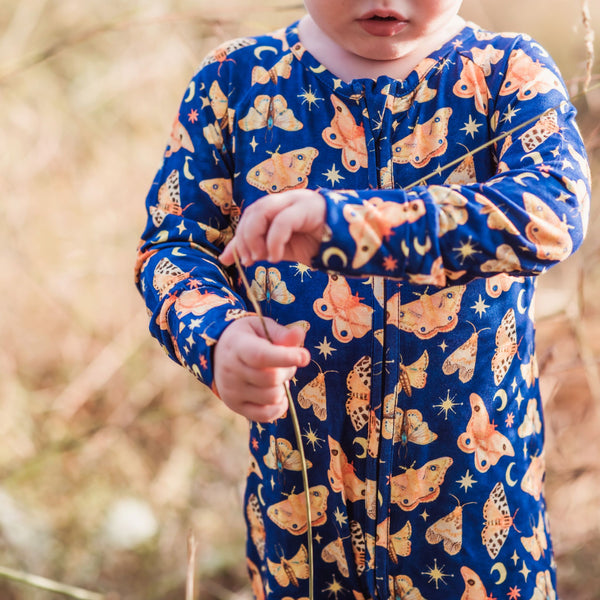 Bamboo Romper (Bootysuit) 2.0 | Nightlight - Long Sleeved - Monarch