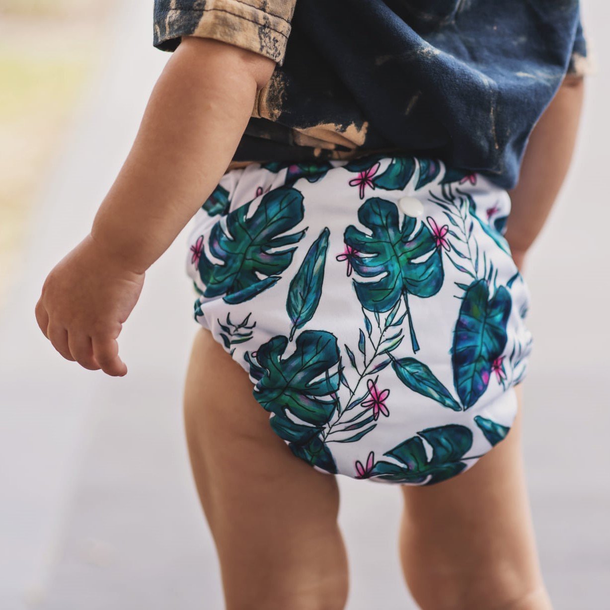 Alcmena | V1.5 Reusable Pocket Nappy | Jungle Fern - Monarch