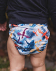 Alcmena | V1.5 Reusable Pocket Nappy | Fire & Ice - Monarch