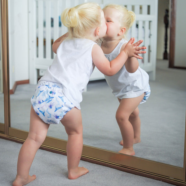 Alcmena | V1.5 Reusable Pocket Nappy | Seas The Day - Monarch