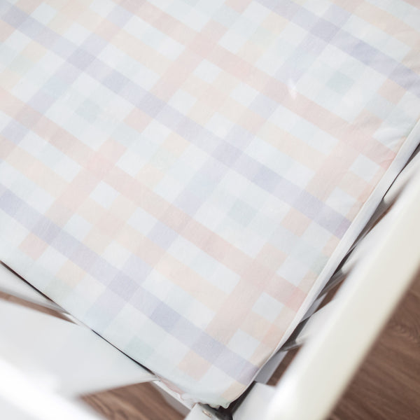 No-Leak Bamboo Fitted Sheet | Spring Gingham [Cot / Single / King]