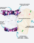 Newborn Wipeable Nappy | Ocean Meadow