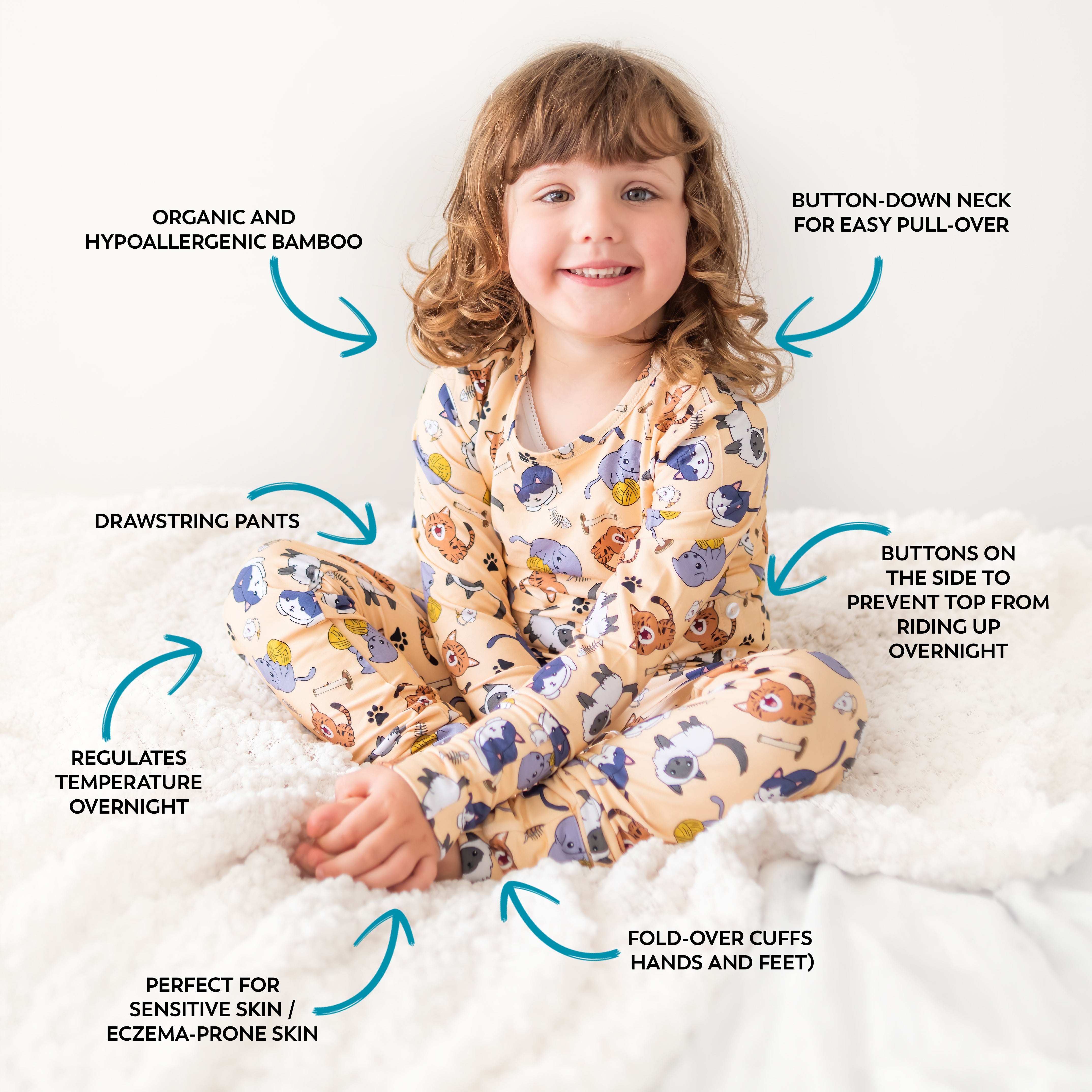 Kids Bamboo Pyjamas - Sage Dreams