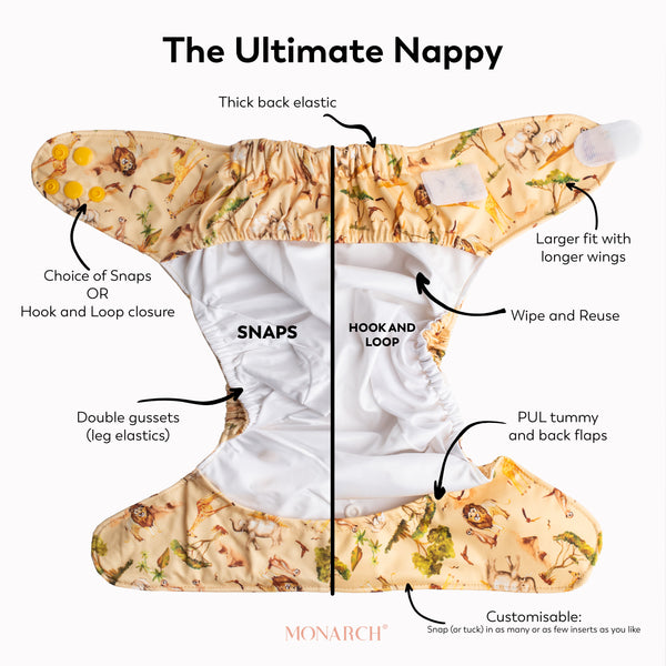 Ultimate Wipeable Cloth Nappy V3.0 | Sunny Daze