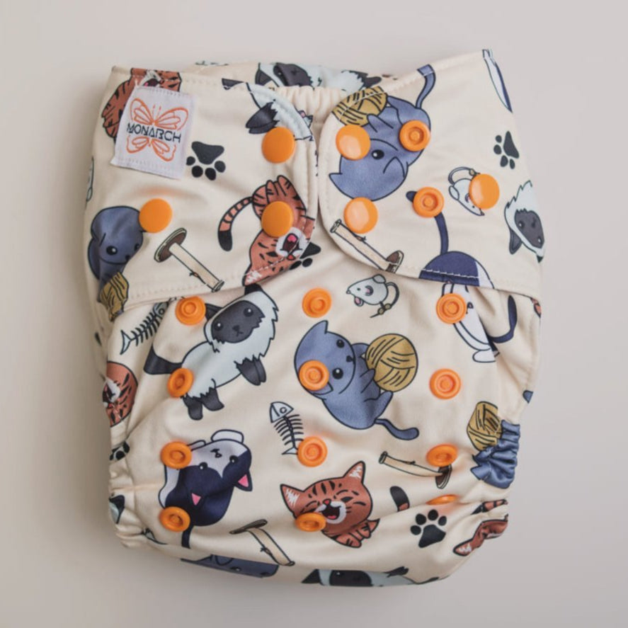 Classic Reusable Cloth Nappy 1.0 | Feline Good - Monarch