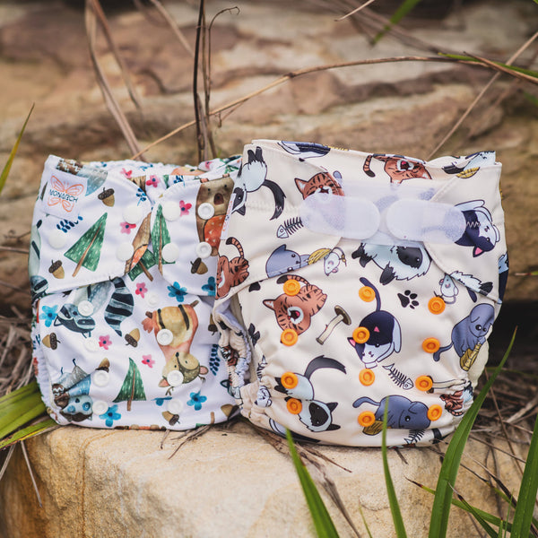 Ultimate Wipeable Cloth Nappy | Feline Good (H&L Only) - Monarch
