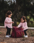 [SECONDS] 4-in-1 Nappy Backpack | Cranberry - Monarch