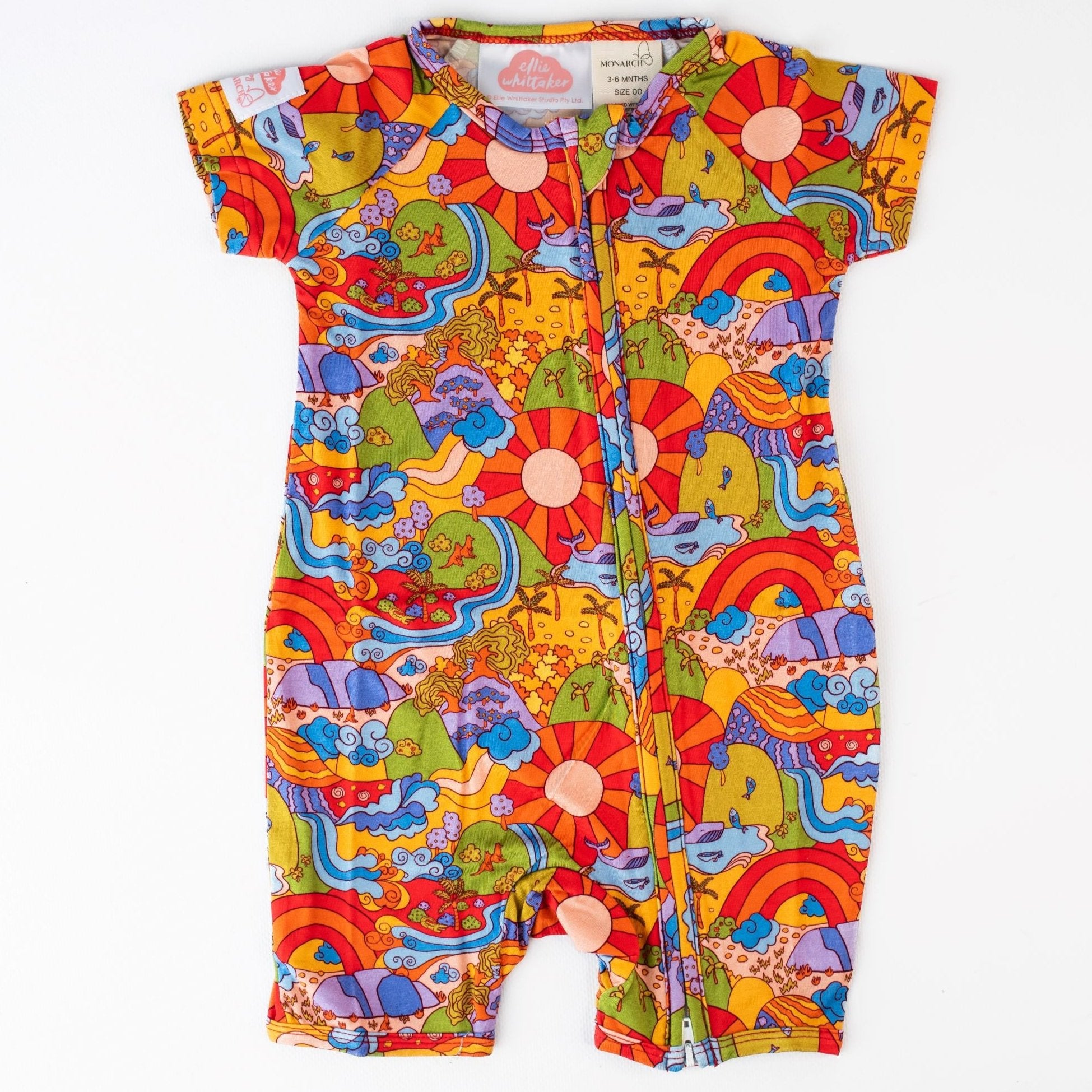 Bamboo Romper (Bootysuit) 3.0 | Ellie Whittaker - Sunburst Country - Short Sleeved - Monarch