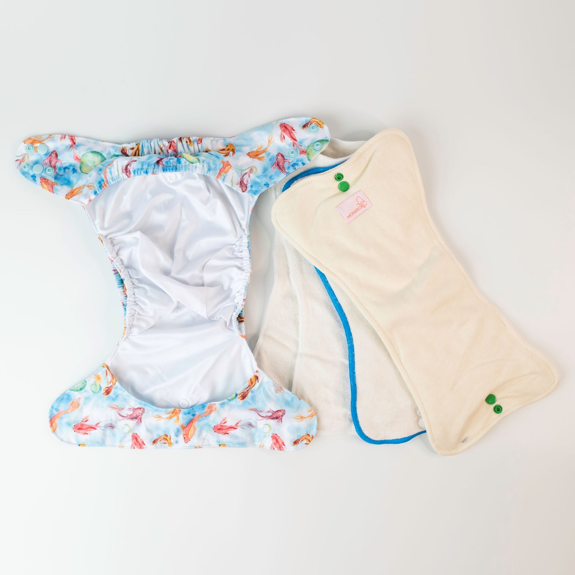 Ultimate Wipeable Cloth Nappy | Feeling Koi - Monarch