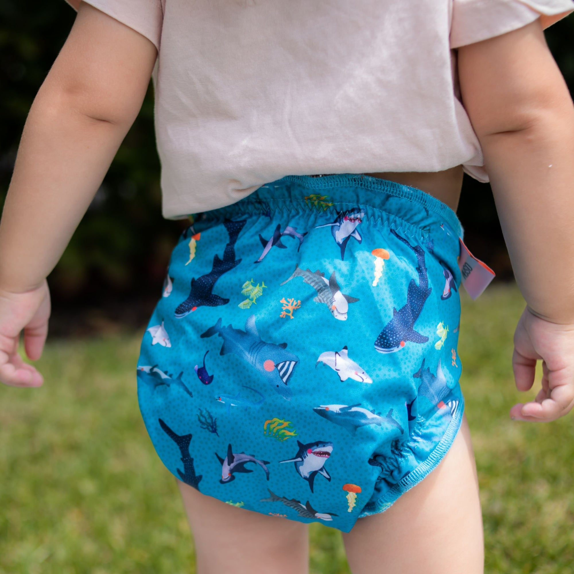 V2 Hybrid Fitted Nappy Cover | Feeding Frenzy - Monarch