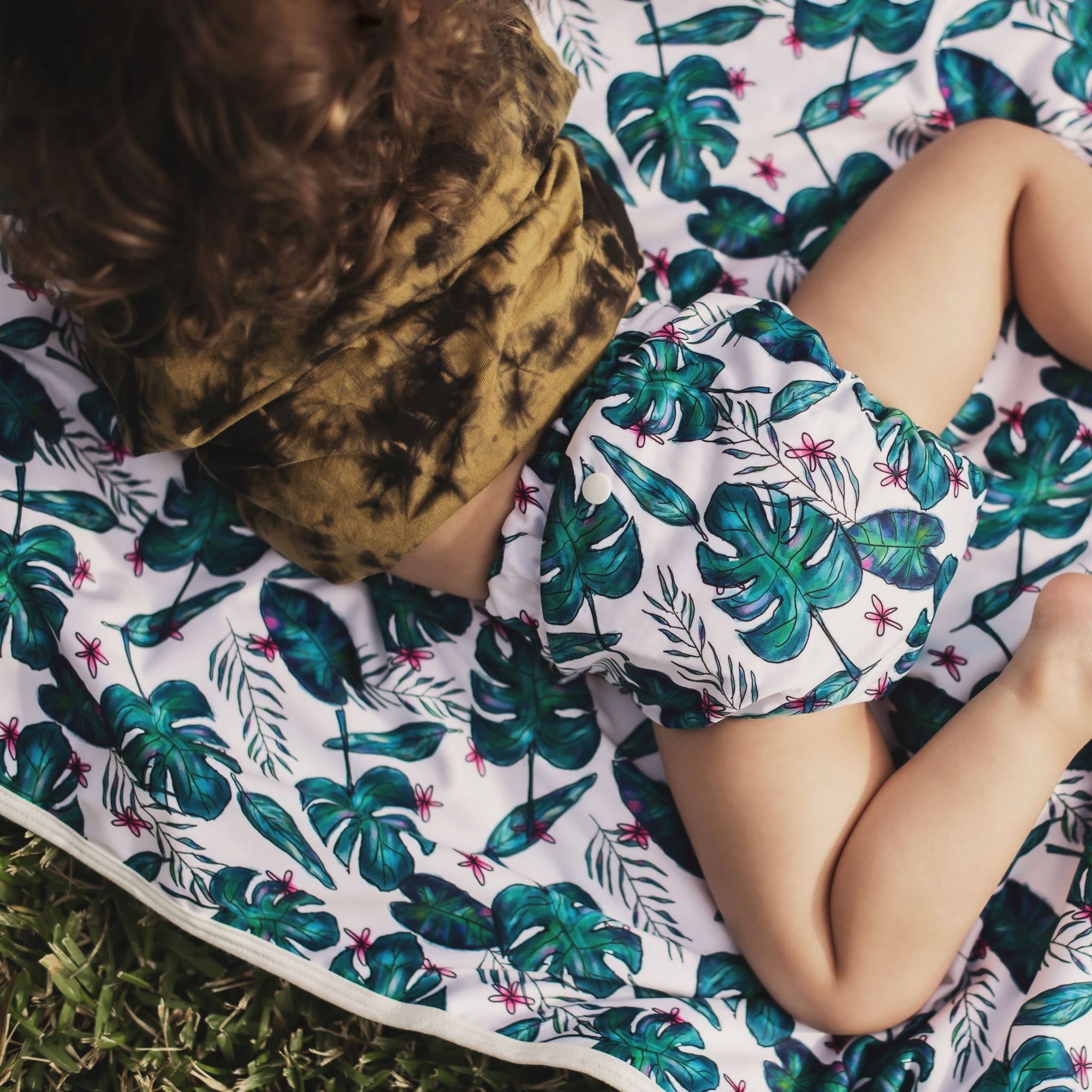 Alcmena | V1.5 Reusable Pocket Nappy | Jungle Fern - Monarch
