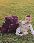 [SECONDS] 4-in-1 Nappy Backpack | Mulberry - Monarch