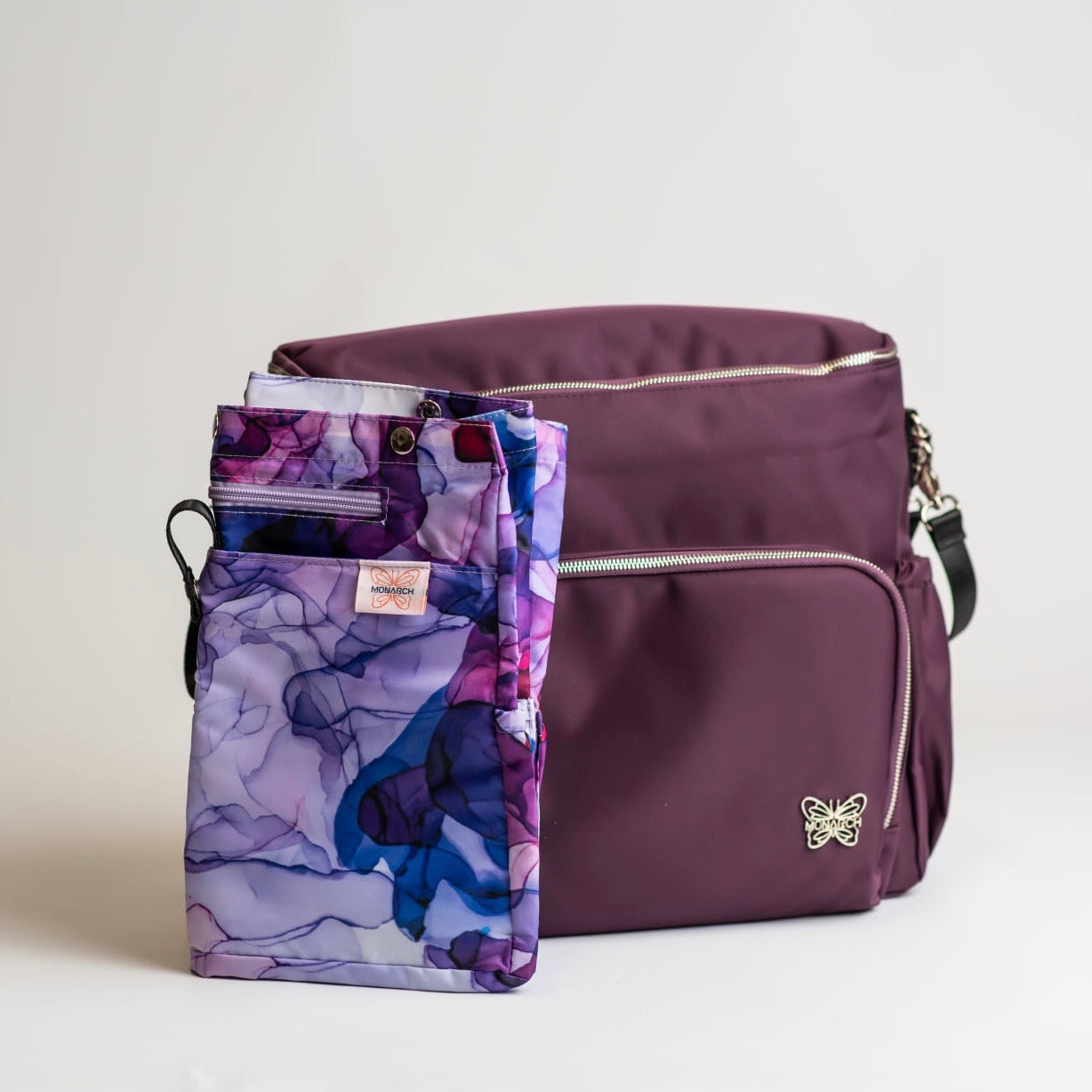 [SECONDS] 4-in-1 Nappy Backpack | Mulberry - Monarch