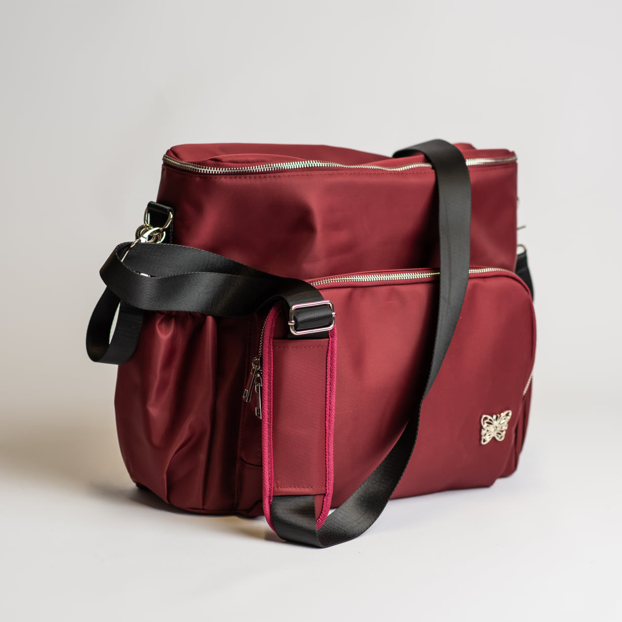 [SECONDS] 4-in-1 Nappy Backpack | Cranberry - Monarch