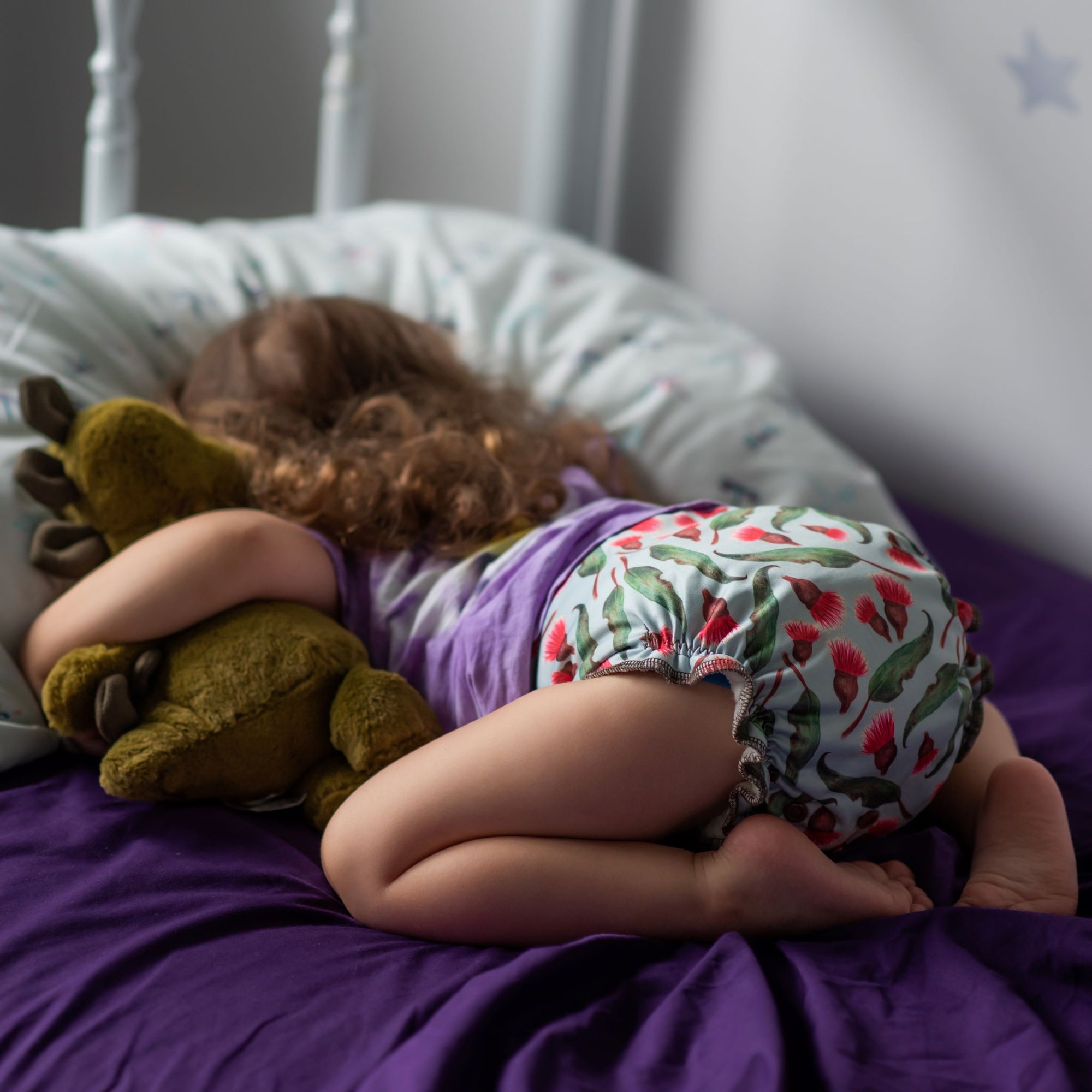 V2 Hybrid Fitted Nappy Cover | Native Gum - Monarch