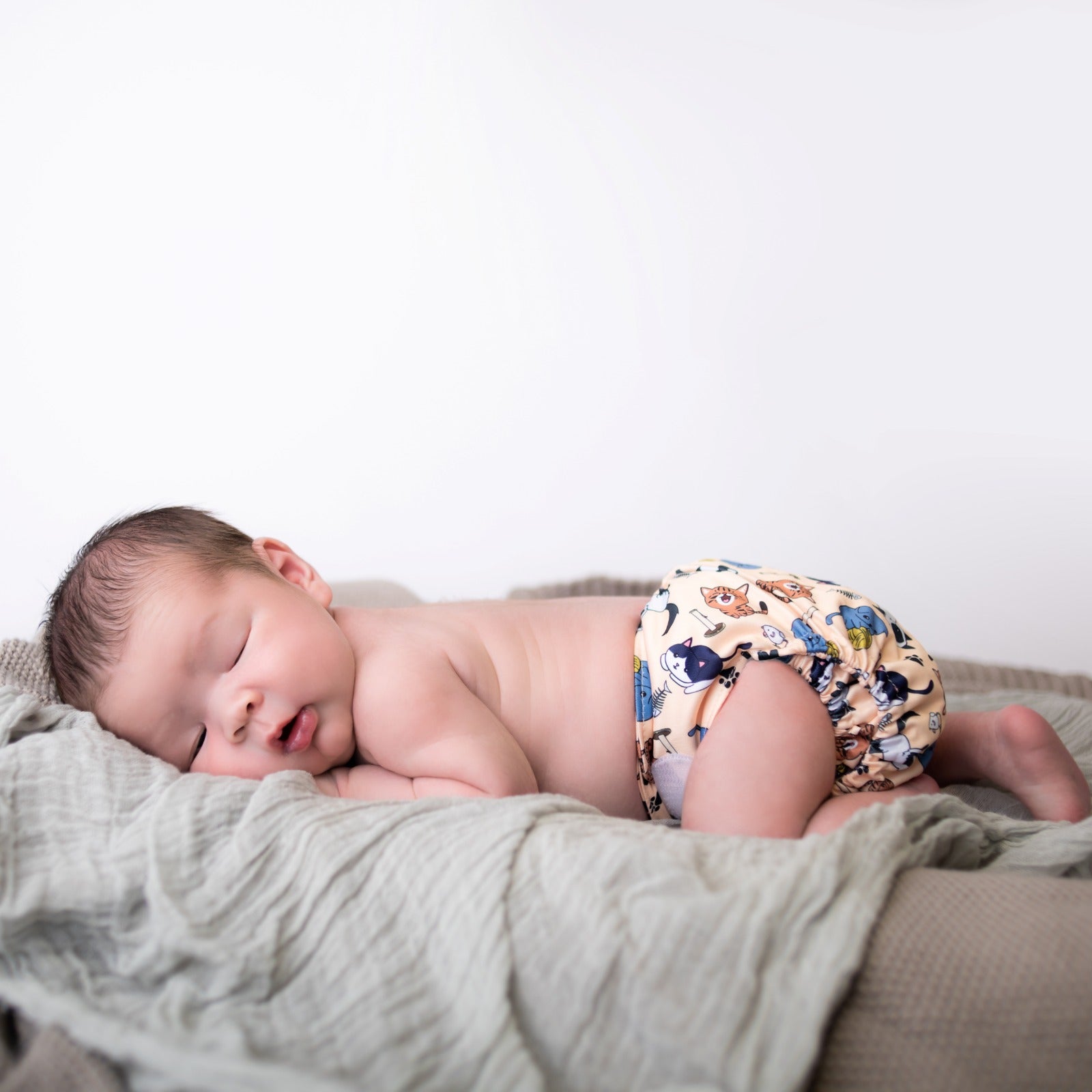Newborn Wipeable Nappy | Feline Good - Monarch