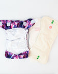 Newborn Wipeable Nappy | Ultraviolet - Monarch