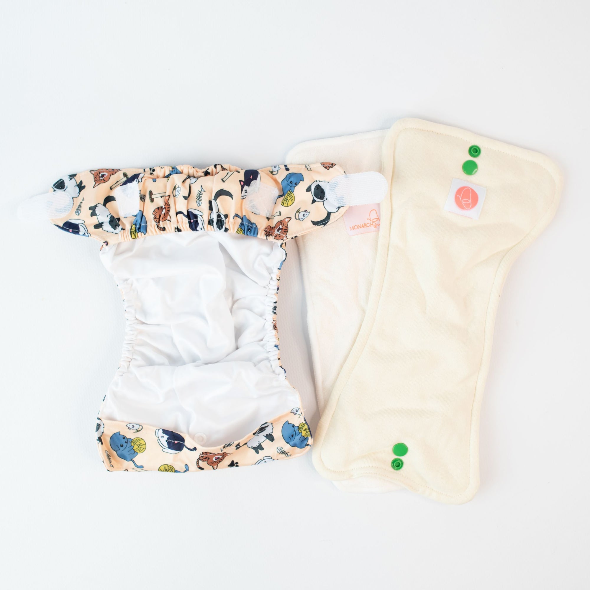 Newborn Wipeable Nappy | Feline Good - Monarch