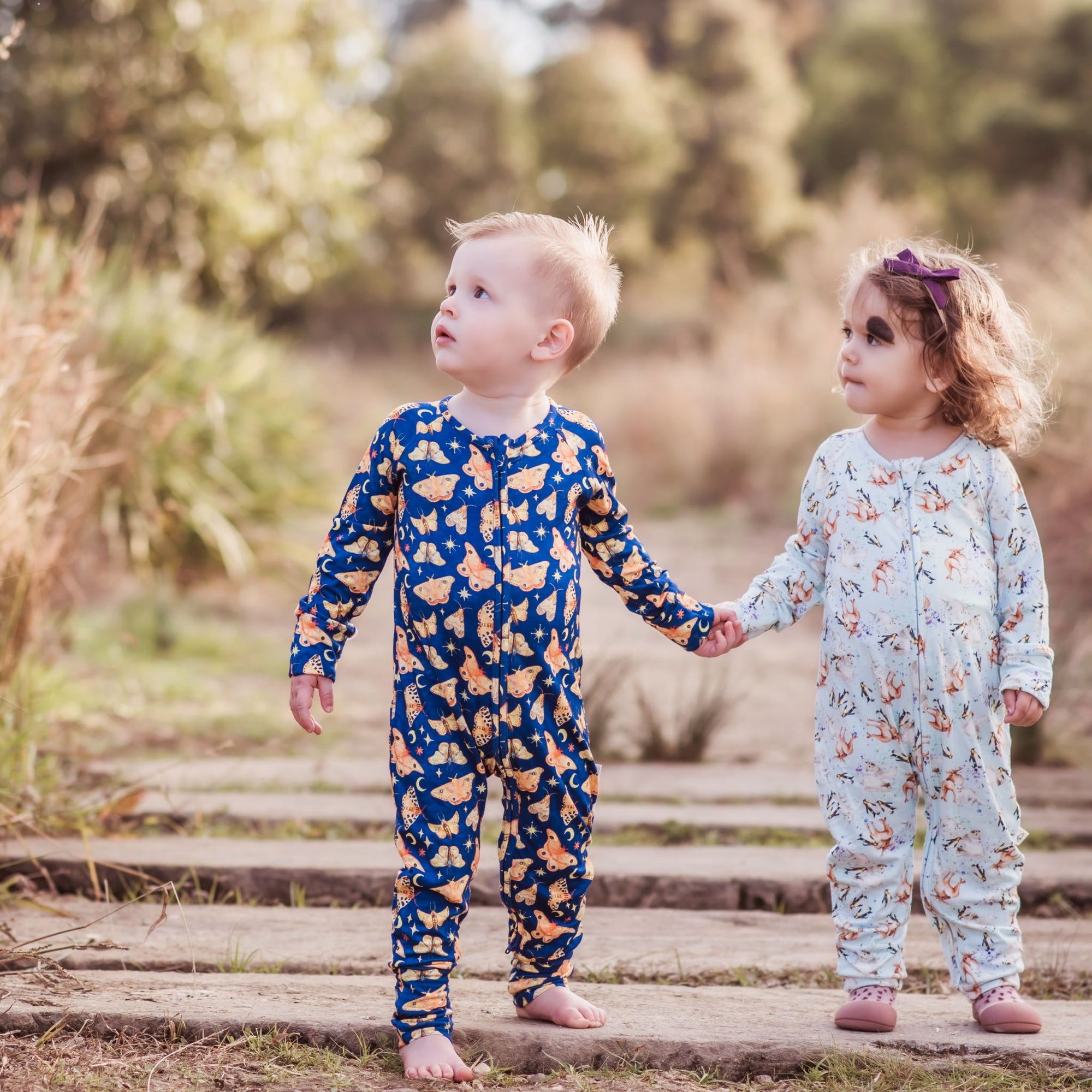 Bamboo Romper (Bootysuit) 2.0 | Nightlight - Long Sleeved - Monarch