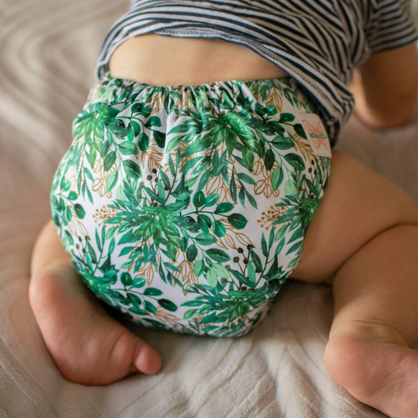Ultimate Wipeable Cloth Nappy | Evergreen - Monarch