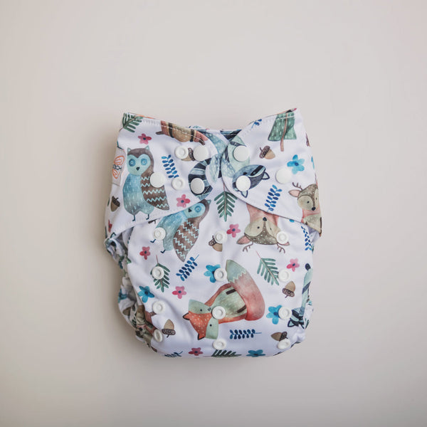 Ultimate Wipeable Cloth Nappy | Woodland Friends - Monarch