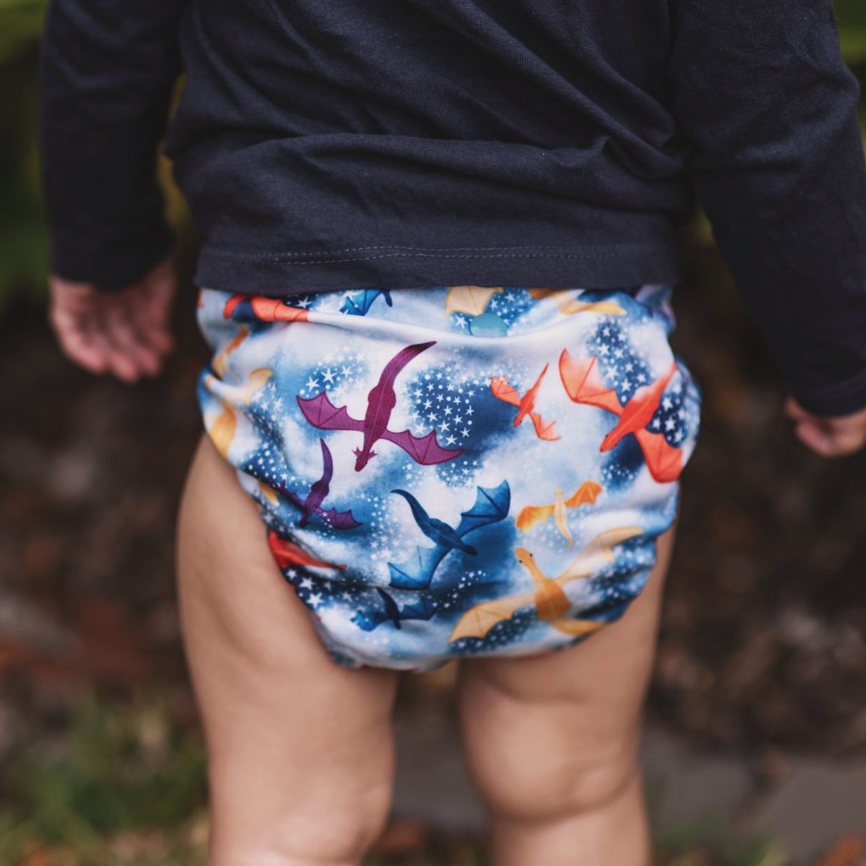 Alcmena | V1.5 Reusable Pocket Nappy | Fire & Ice - Monarch