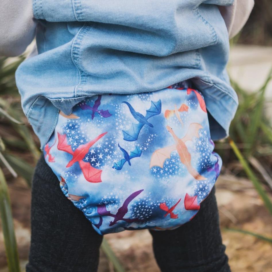 Alcmena | V3.5 Snap & Wipe Cloth Nappy | Fire & Ice (Hook and Loop Only) - Monarch