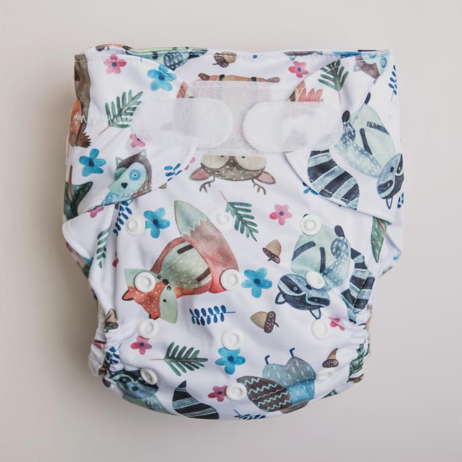 Ultimate Wipeable Cloth Nappy | Woodland Friends - Monarch