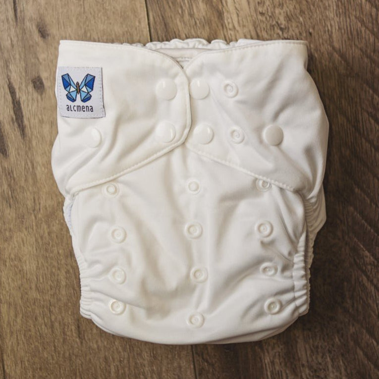 Alcmena | V1.5 Reusable Pocket Nappy | Clara-ty White - Monarch